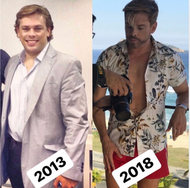 O antes e o depois de Bruno Chateaubriand (Foto: Reprodução/Instagram)