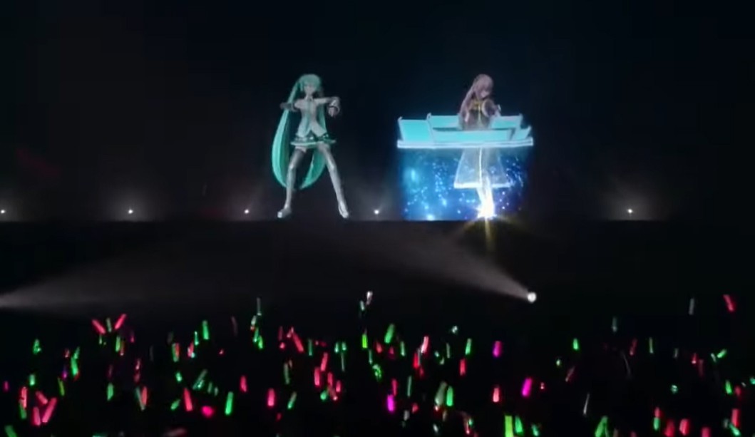 Show com holograma da personagem Hatsune Miku (Foto: reprodução)