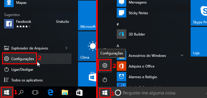 Acessando as configurações do Windows 10 (Foto: Reprodução/Edivaldo Brito)