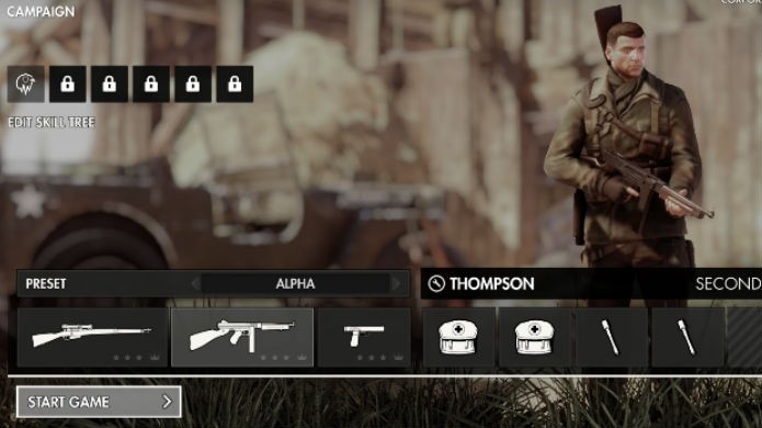 Sniper Elite 4: mude de arma na tela de Loadout (Foto: Reprodução/Thomas Schulze)