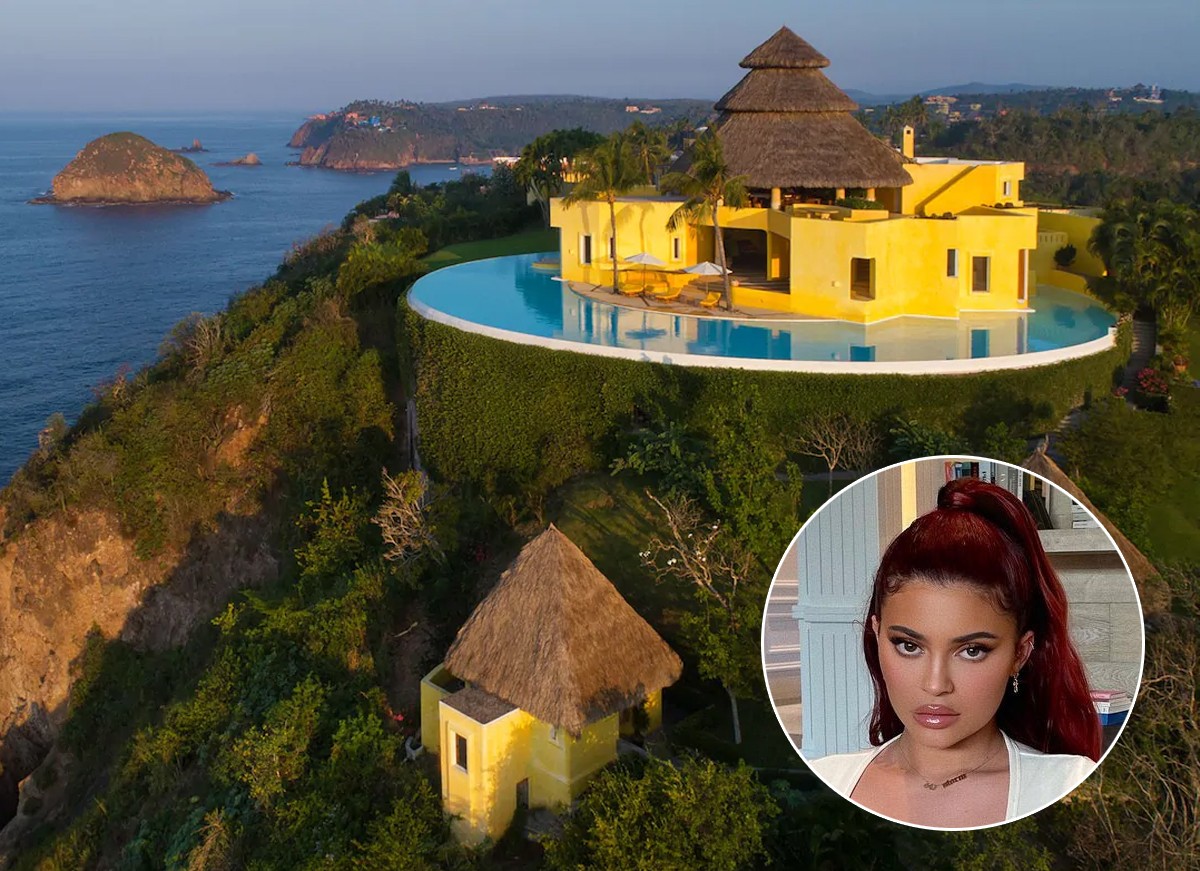 Kylie Jenner aluga casa de luxo com diária de R$ 39,5 mil no México (Foto: Reprodução / AirBNB e Instagram)