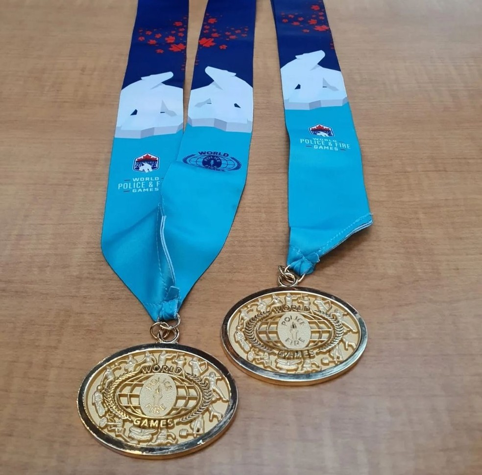 Medalhas conquistadas no Canadá pelo soldado da PM — Foto: Acervo pessoal
