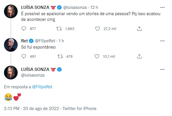 Luísa Sonza fala sobre ter 'se apaixonado' e Filipe Ret investe (Foto: Reprodução/Instagram)