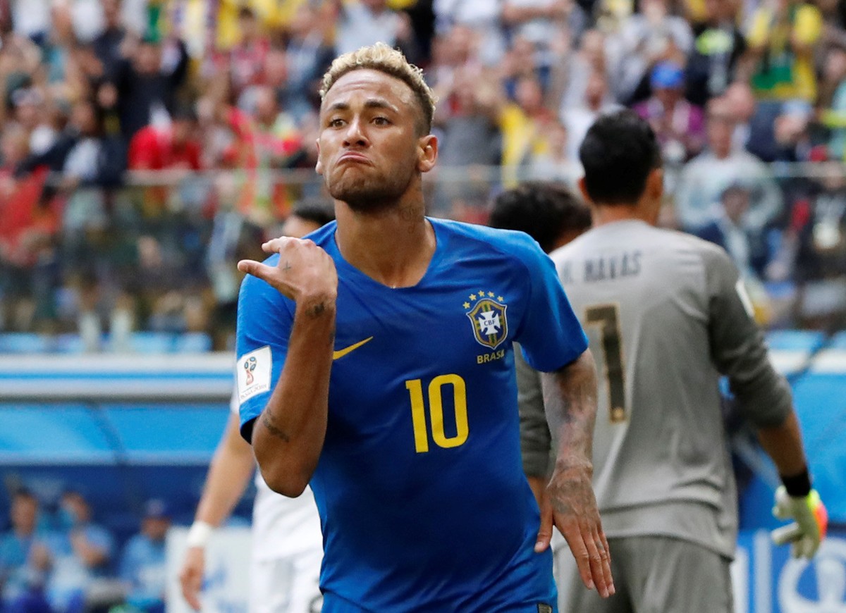 Neymar comemora gol com ceifada à la Dourado e é citado nas redes copa do mundo Globoesporte