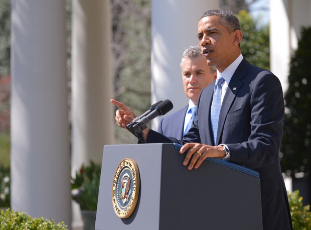 O presidente dos EUA, Barack Obama, apresenta seu orçamento de 2014 nesta quarta-feira (10) na Casa Branca (Foto: AFP)