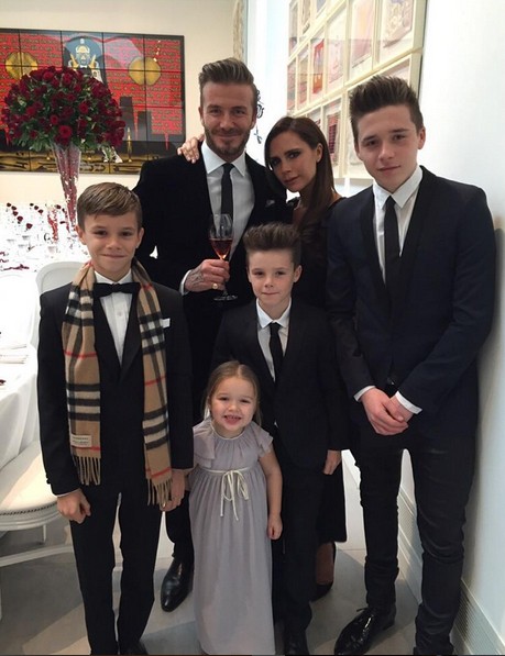 David, Victoria Beckham e os filhos (Foto: Reprodução/Instagram)