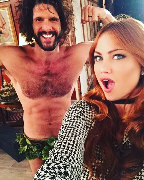 Ellen Rocche e Guilherme Chelucci em bastidores de Haja Coração (Foto: Reprodução/Instagram)