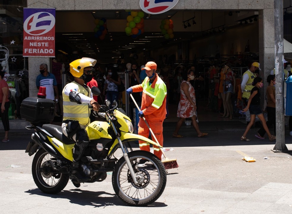 Ronda do Bairro e mais forças de segurança reforçam policiamento no Centro de Maceió — Foto: Ascom/Ronda do Bairro