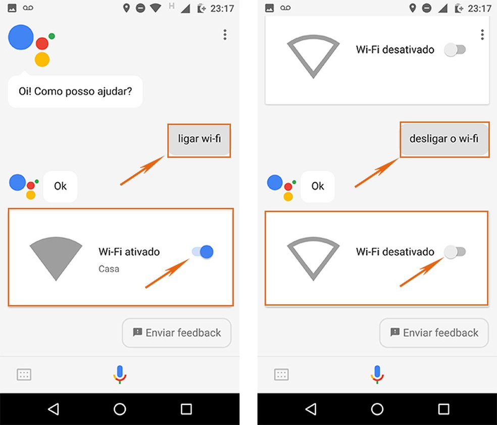 Ative e desligue o Wi-Fi no Android usando comandos de voz (Foto: Reprodução/Barbara Mannara)
