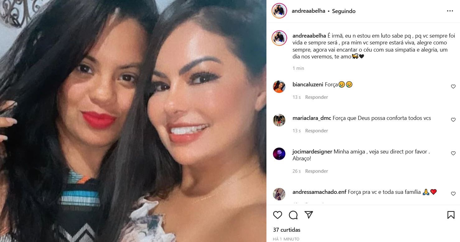 Irmã de Paulinha Abelha posta após morte da cantora (Foto: Reprodução/Instagram)