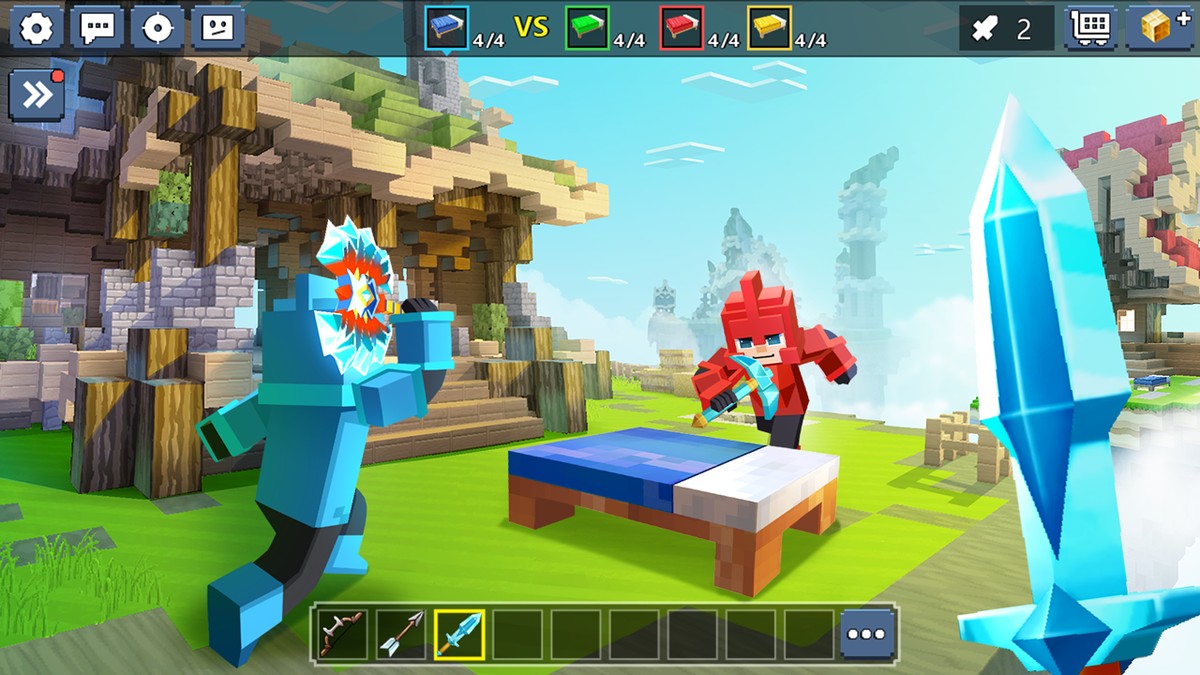 Mattress Wars: conheça jogo no estilo de Minecraft com obtain para Android | Jogos casuais