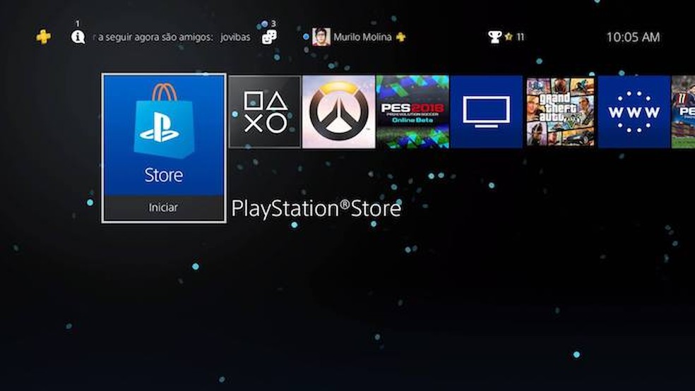Abra a loja do PS4 para baixar o beta de PES 2018 (Foto: Reprodução/Murilo Molina)