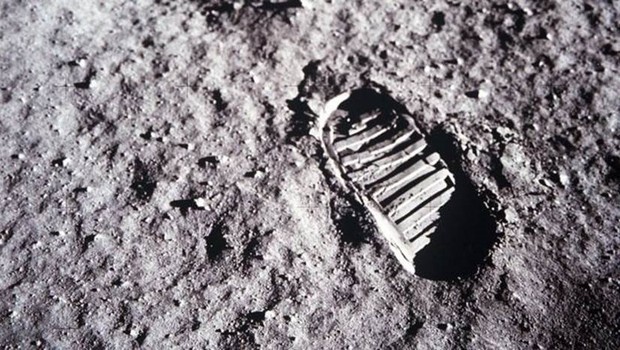 Pegada de Buzz Aldrin no solo lunar (Foto: NASA)