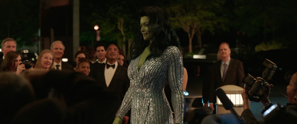 Tatiana Maslany em cena de 'Mulher-Hulk: Defensora de heróis' — Foto: Divulgação