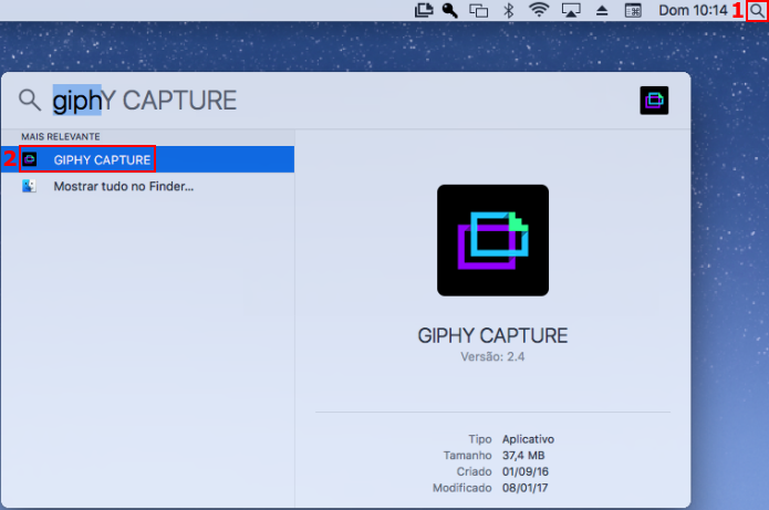 Executando o GIPHY Capture no macOS (Foto: Reprodução/Edivaldo Brito)