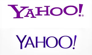 Yahoo com seu logotipo antigo acima e o novo abaixo (Foto: Reprodução/Yahoo)