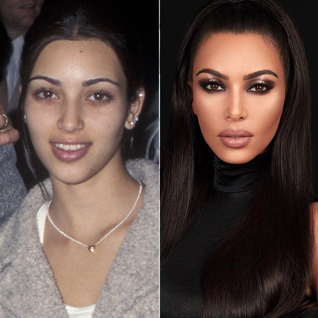 Kim Kardashian, a rainha do contorno, é famosa pelo delineado marcado das sobrancelhas (Foto: Reprodução/Instagram)