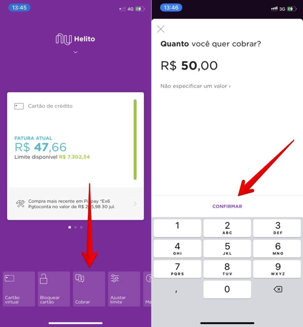 Como gerar QR Code Nubank? Função "Cobrar" permite criar código — Foto: Reprodução/Helito Beggiora