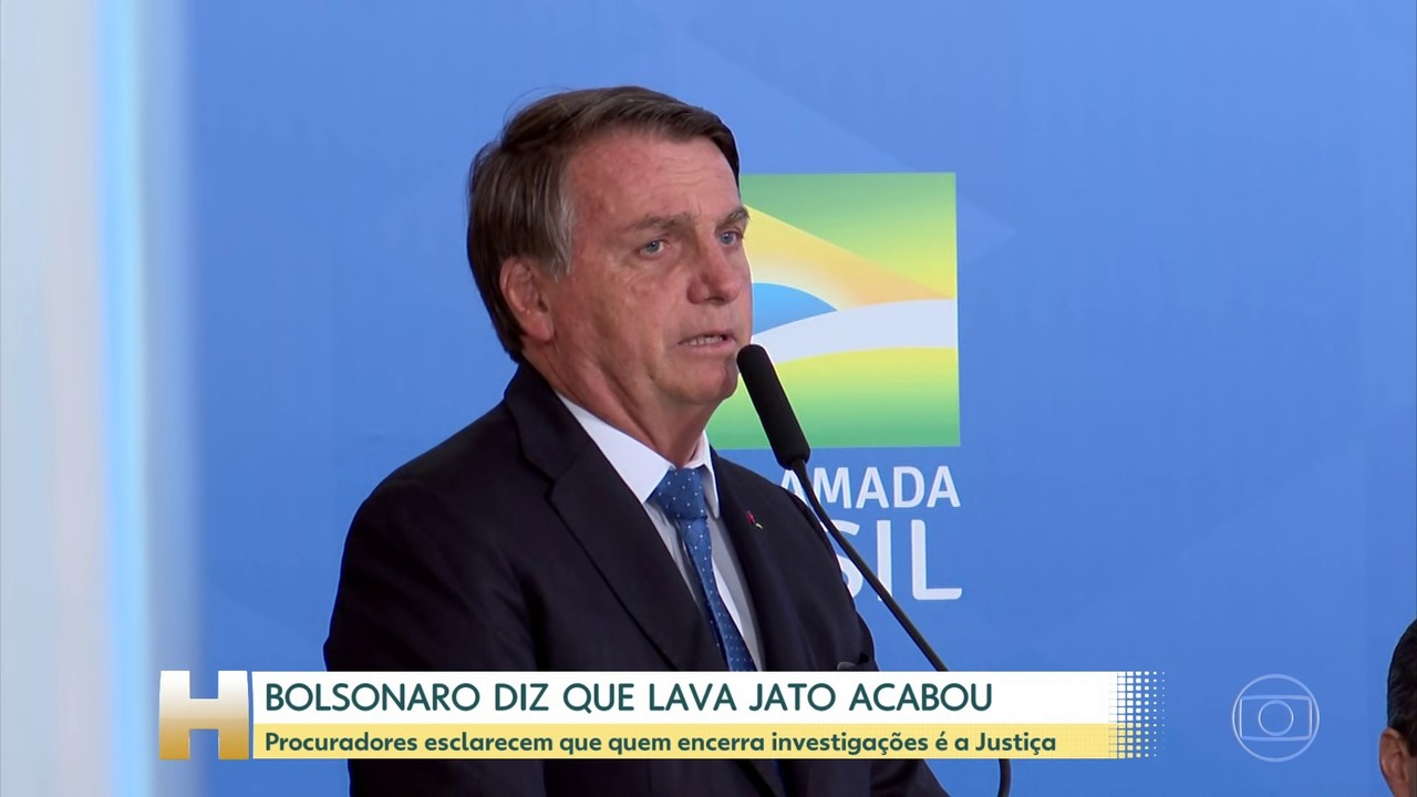 O presidente Jair Bolsonaro disse num discurso que acabou com a operação lava jato