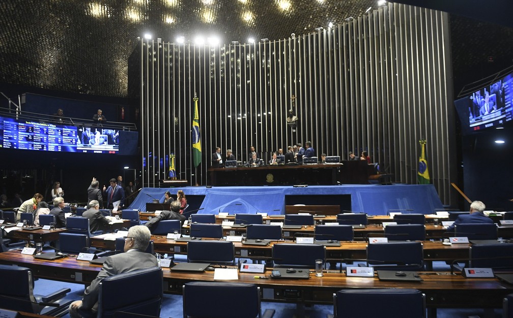 PlenÃ¡rio do Senado durante sessÃ£o no Ãºltimo dia 18 de dezembro â Foto:  Jefferson Rudy/AgÃªncia Senado