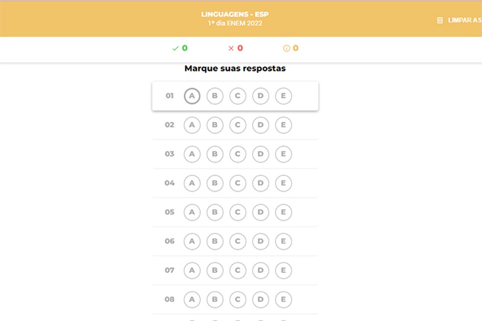 MeSalva! oferece gabarito extraoficial e simulador de nota — Foto: Reprodução/Flávia Fernandes