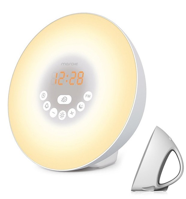 Wi-fi smart despertar luz do dia relógio despertador com 7 cores do nascer  do sol/por do sol vida inteligente tuya aplicativo funciona com despertador  electrónico Em promoção! > Decoração da casa