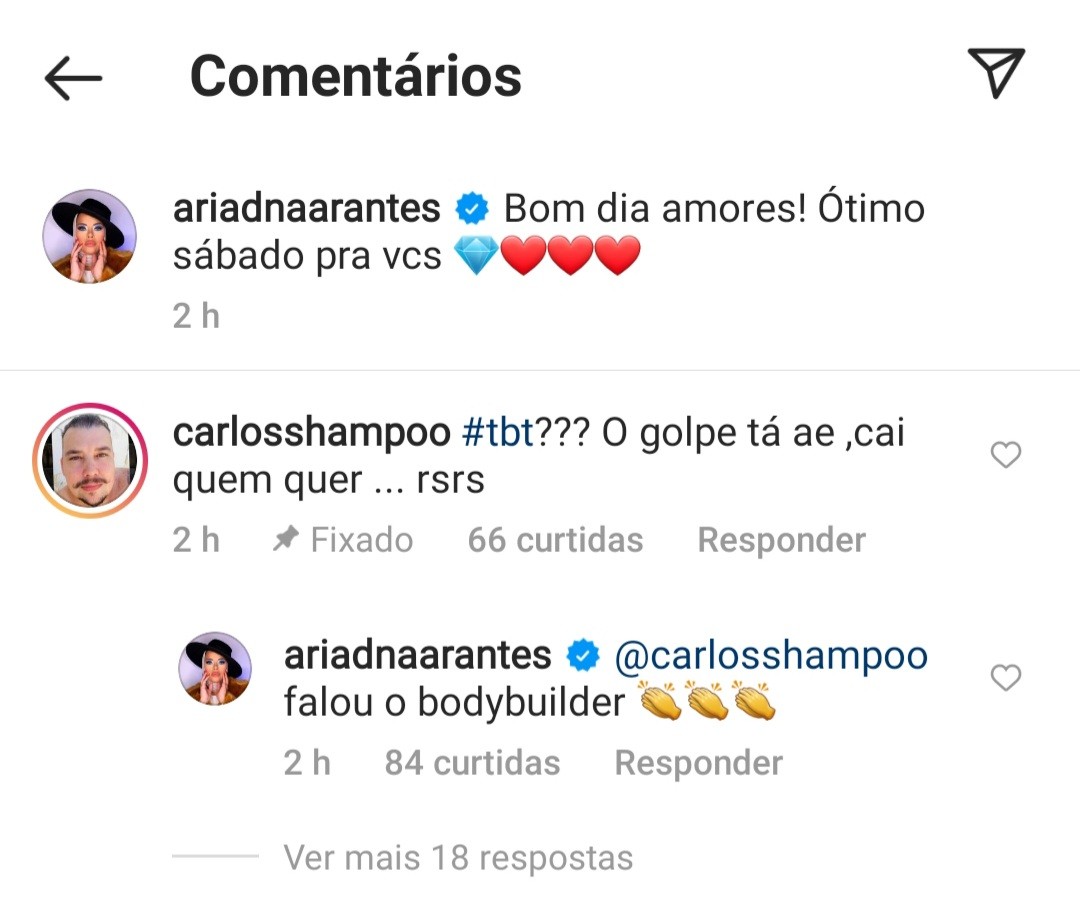 Seguidor critica Ariadna  (Foto: Reprodução / Instagram )
