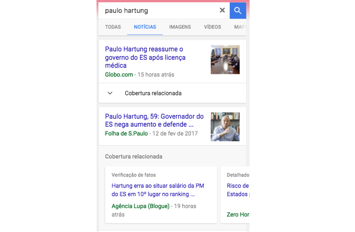Para usar o recurso acesse a busca tradicional ou o Google Notícias (Foto: Divulgação/Google)