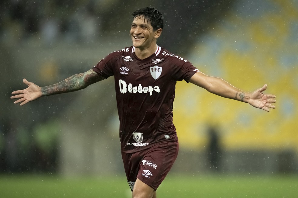 Cano comemora gol em Fluminense x Juventude  — Foto: Jorge Rodrigues/AGIF