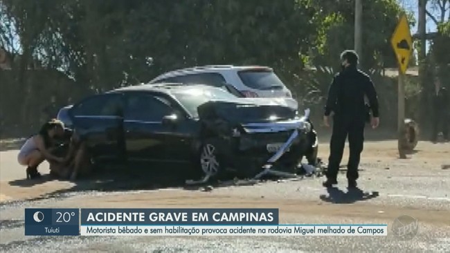 Motorista alcoolizado causa acidente com feridos em Campinas