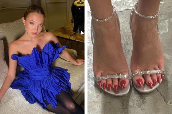 Lila Moss exibiu unhas dos pés compridas e pontudas em ensaio para a revista Perfect (Foto: reprodução / Instagram)