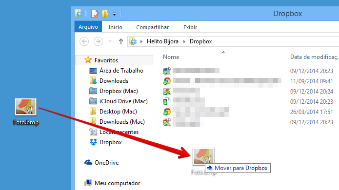 Envie o arquivo para a sua conta do Dropbox (Foto: Reprodução/Helito Bijora) 