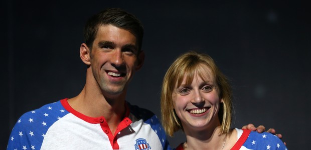 Phelps e Ledescky: a lenda diz que ele fugiu da moça (Foto: Getty Images)