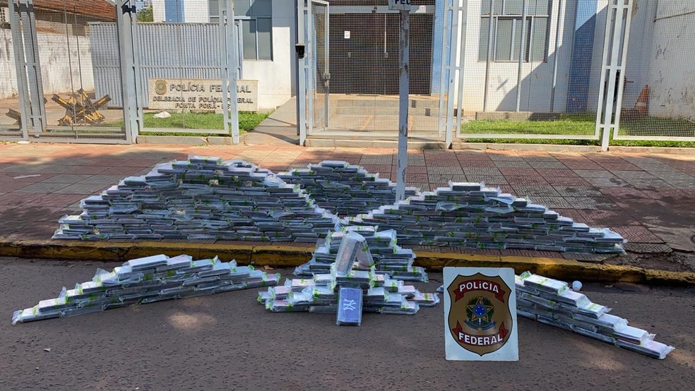 Polícia Federal apreende mais de 430 kg de cocaína, em Ponta Porã (MS). — Foto: Polícia Federal/Divulgação