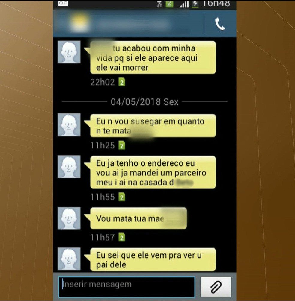 Conversas no celular da grÃ¡vida esfaqueada dentro da delegacia mostram ameaÃ§as do ex-marido, em Bayeux, ParaÃ­ba (Foto: ReproduÃ§Ã£o/TV Cabo Branco)