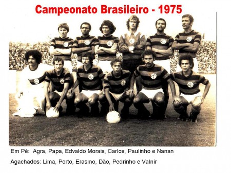 O Campinense que disputou a Copa Brasil de 75 — Foto: Acervo pessoal / professor Mauro Vinícius
