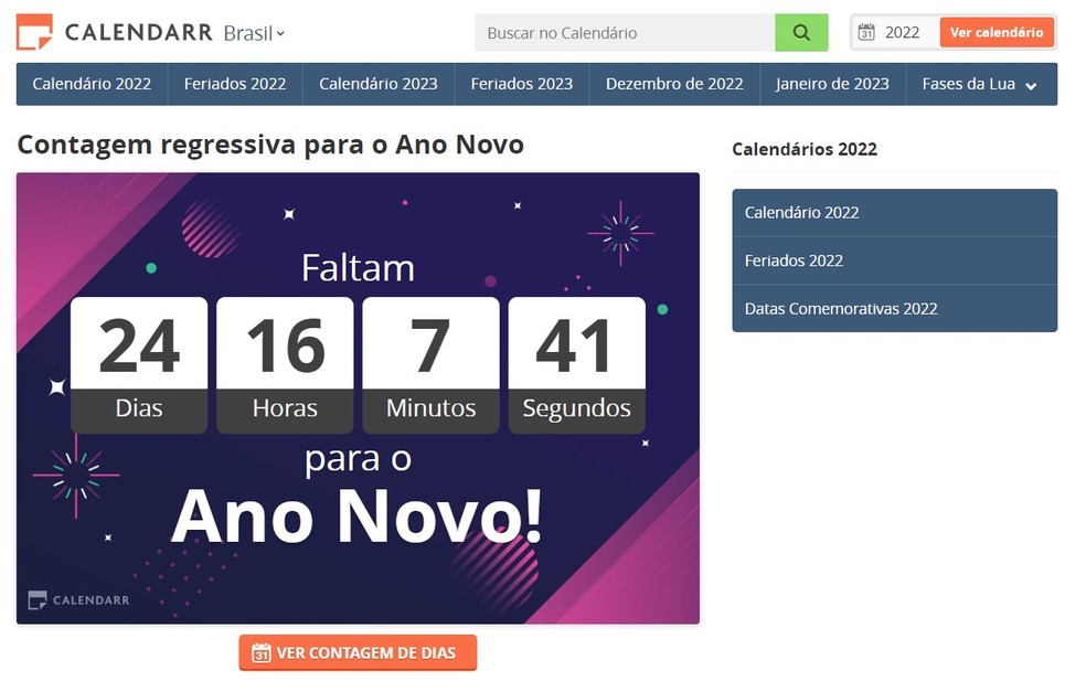 Quantos dias faltam para 2023? Veja 4 sites com temporizadores |  Produtividade | TechTudo