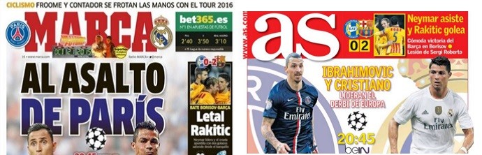 Jornais de Madrid Neymar Rakitic