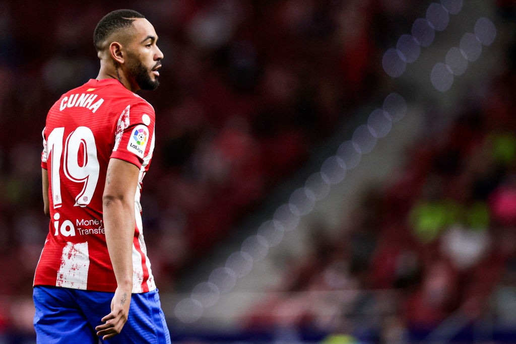 MADRID, SPAIN - AUGUST 29: Matheus Cunha of Atletico Madrid during the La Liga Santander  match between Atletico Madrid v Villarreal at the Estadio Wanda Metropolitano on August 29, 2021 in Madrid Spain (Photo by David S. Bustamante/Soccrates/Getty Images (Foto: Getty Images)