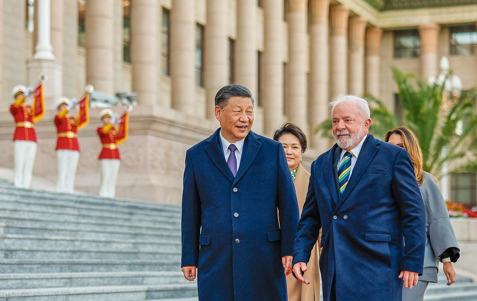 Lula com Xi Jinping na China — Foto: Ricardo Stuckert/ via Reuters