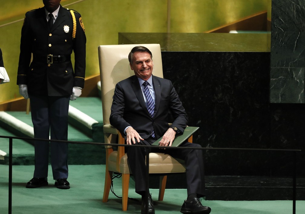 O presidente Jair Bolsonaro, logo antes do discurso na Assembleia Geral da ONU nesta terça-feira (24). — Foto: Lucas Jackson/Reuters