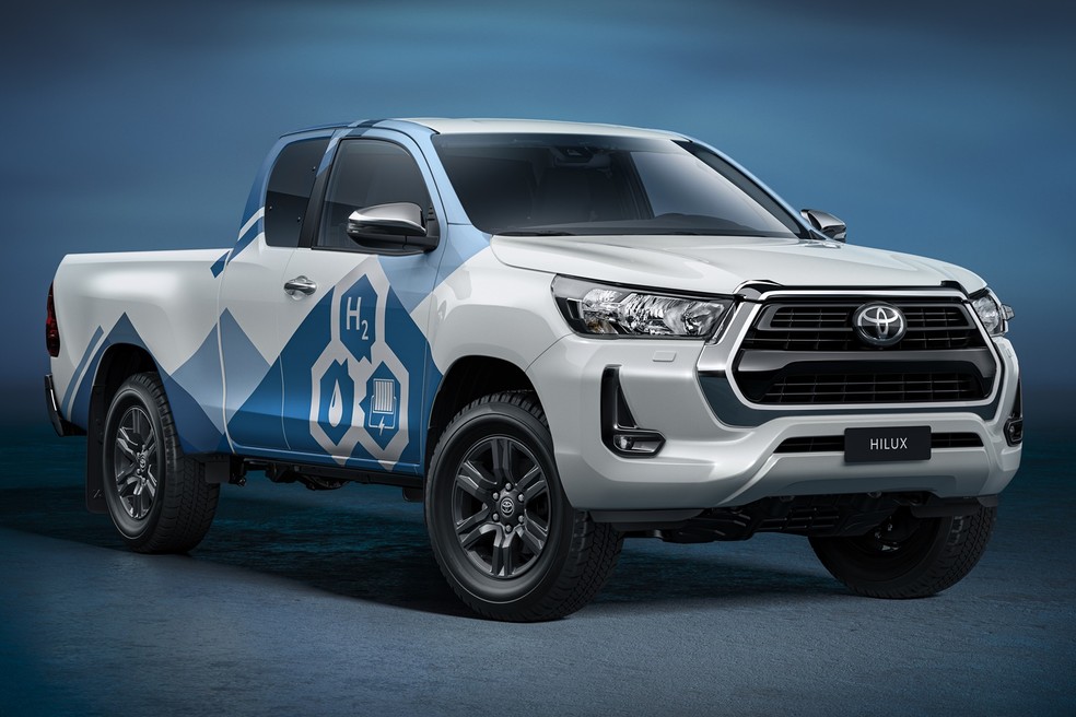 Hilux a célula de hidrogênio foi apresentada pela Toyota como conceito — Foto: Divulgação