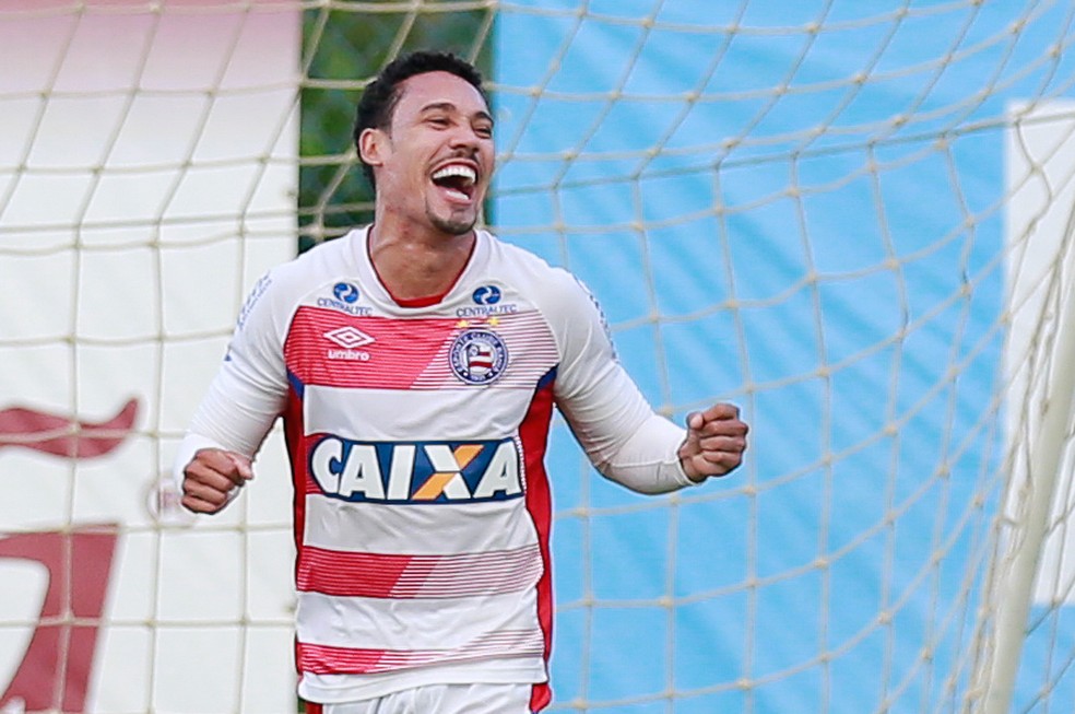 Atacante espera voltar a comemorar neste domingo (Foto: Marcelo Malaquias / EC Bahia / Divulgação)
