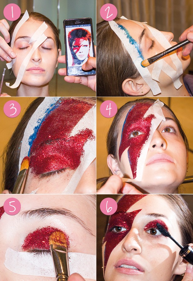 Passo a passo: maquiagem Carnaval - Tô de Bowie (Foto: Eduardo Garcia/ Ed.Globo)