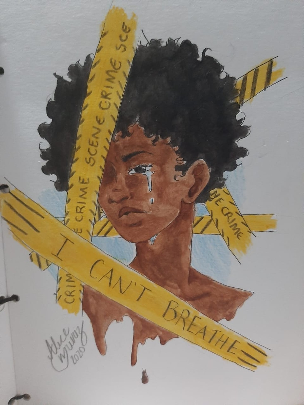 Menina De 14 Anos Faz Desenho Em Homenagem A George Floyd E Escreve Contra O Racismo Os Deixem Respirar Piaui G1