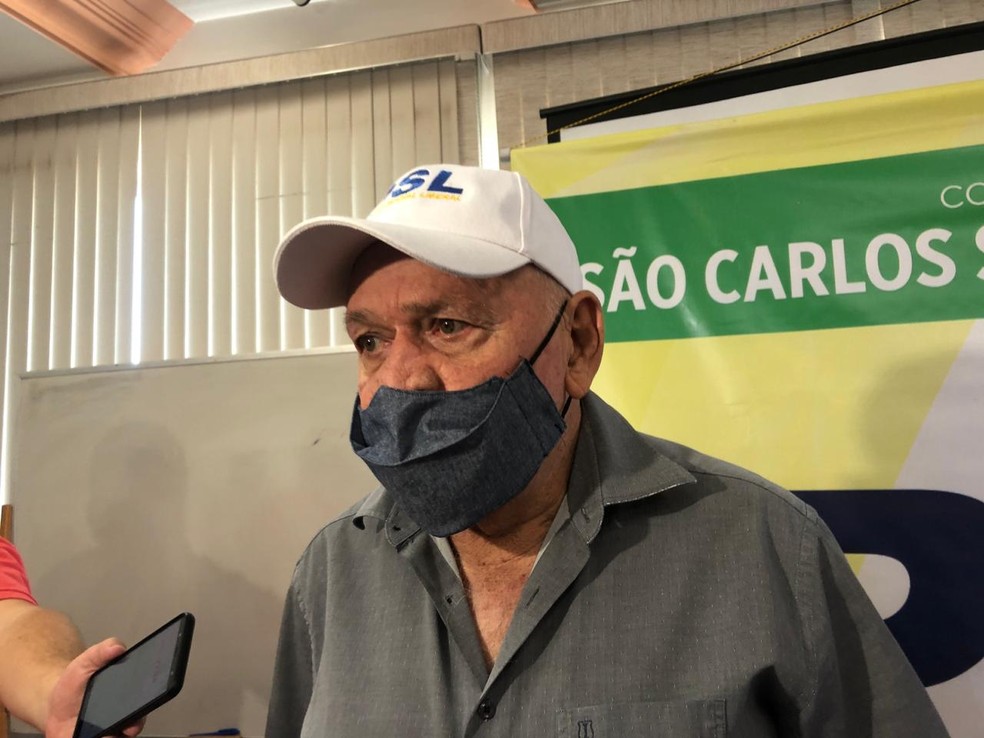 PSL oficializa prefeito de São Carlos, Airton Garcia, como candidato à reeleição — Foto: Heitor Moreira/EPTV