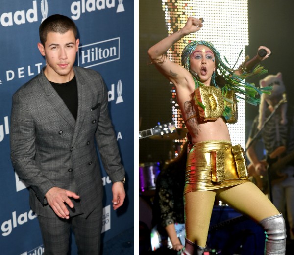 Nick Jonas e Miley Cyrus (Foto: Getty Images)