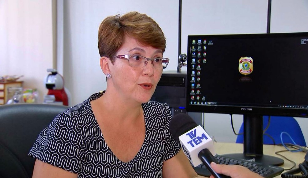 Para a delegada Karen Dunder, da Polícia Federal, parcerias com as forças policiais ajudam no combate ao contrabando — Foto: TV TEM/Reprodução