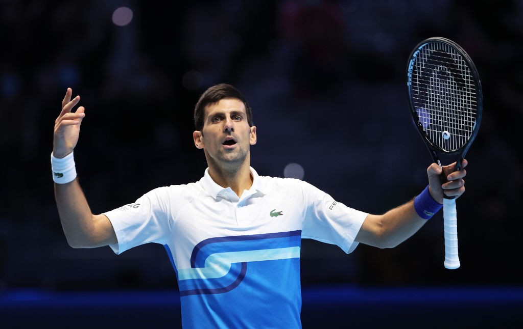 TURIN, ITALY - NOVEMBER 20: Novak Djokovic of Serbia reacts during the Men's Single's Second Semi-Final match between Novak Djokovic of Serbia and Alexander Zverev of Germany on Day Seven of the Nitto ATP World Tour Finals at Pala Alpitour on November 20, (Foto: Getty Images)