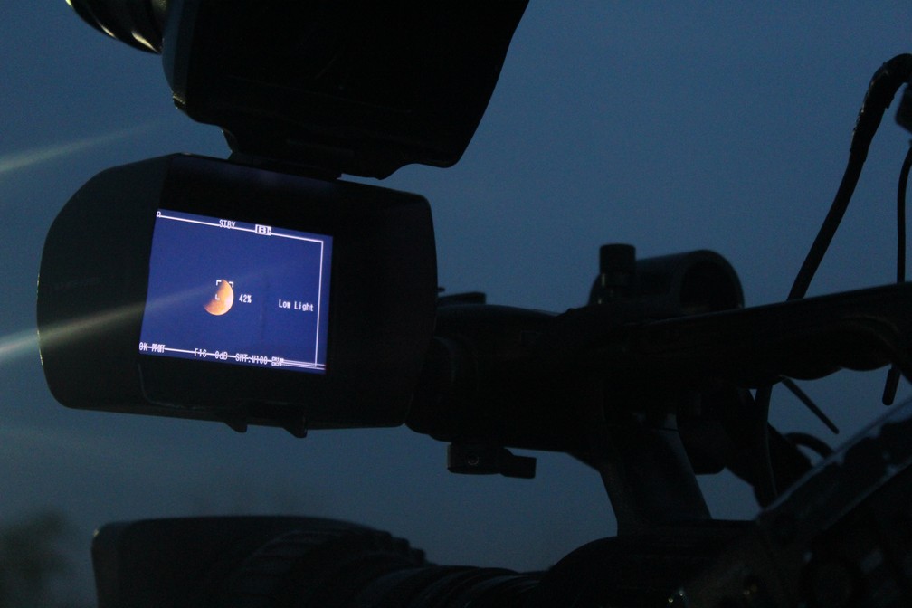 Câmeras capturaram eclipse lunar do dia 16 de julho, em Porto Velho. — Foto: Pedro Bentes/G1